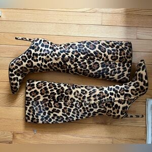 Nine West Richy Leopard Calf Hair Boots